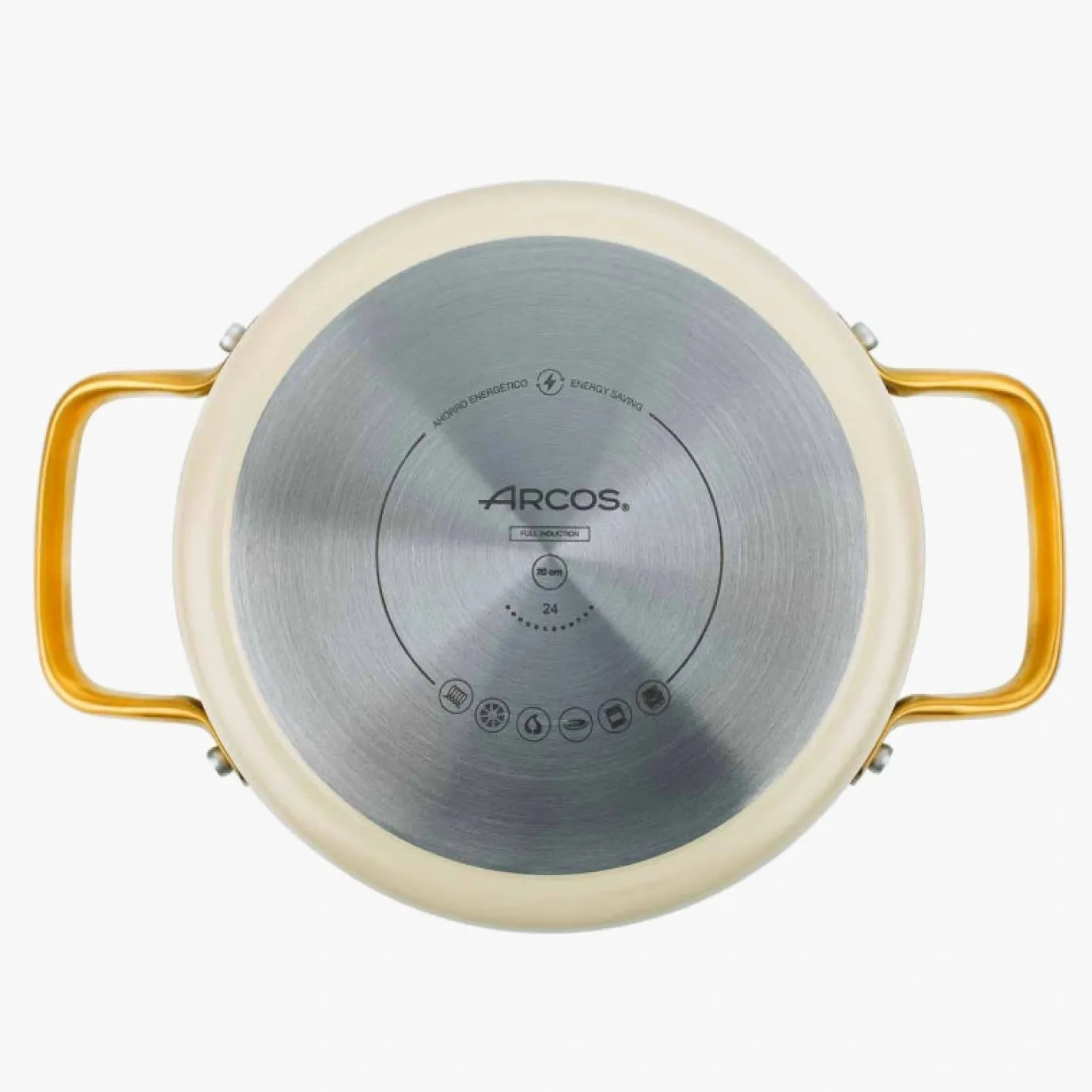 ARCOS Cacerolas|Cacerola Antiadherente Cerámico Serie Samoa Iconic Beige 20 Cm