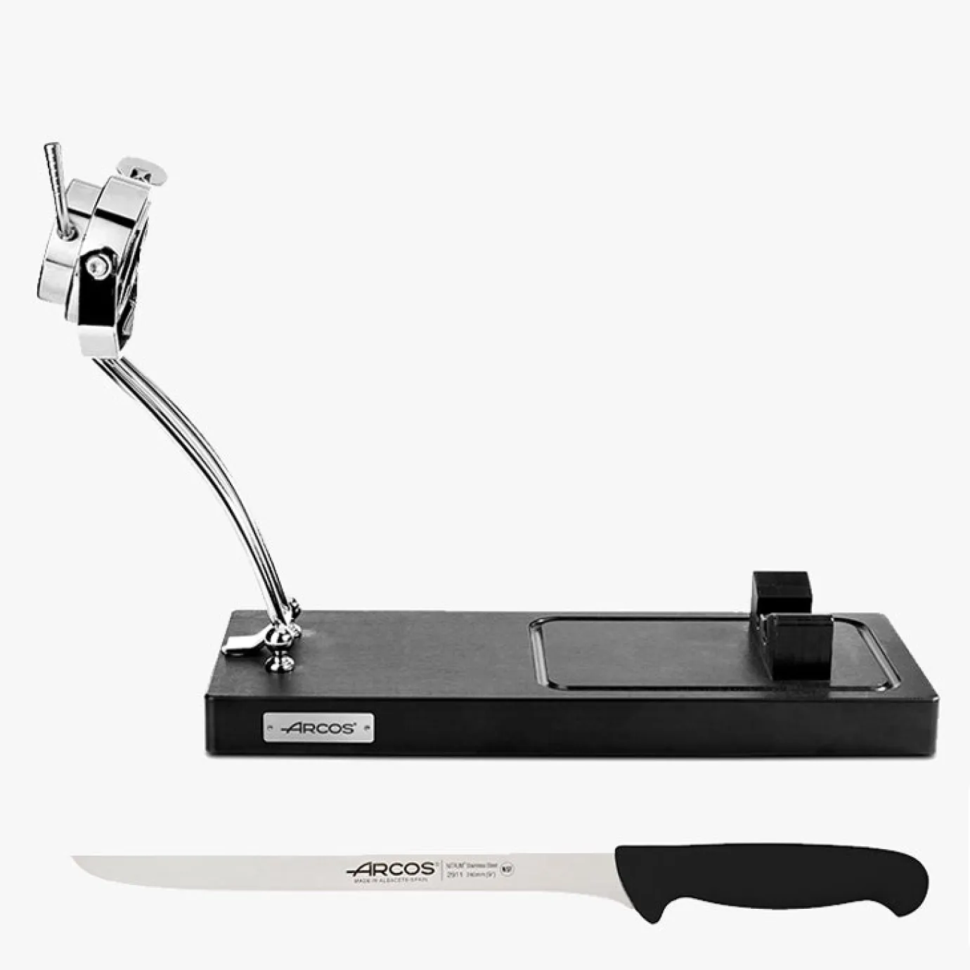 ARCOS Juegos De Cuchillos De Cocina|Soporte jamonero + Cuchillo Jamonero Serie 2900